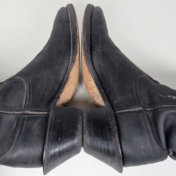 Vintage Acme Boot Black Leather Western Cowboy Boots Mens 8.5D - Picture 11 of 16